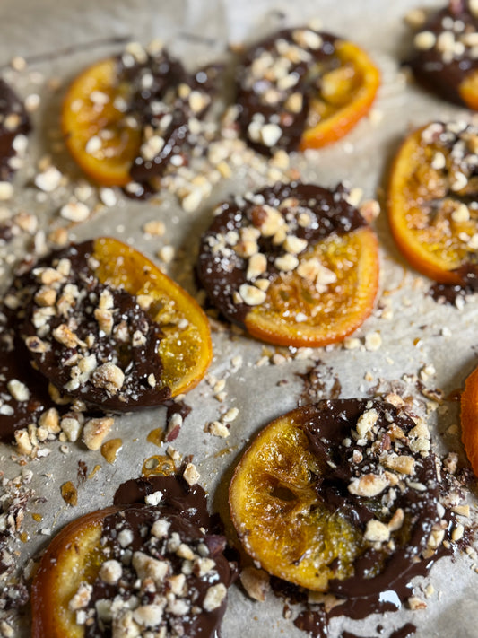 Chocolate Dipped Candied Oranges